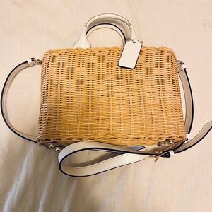 NWOT Authentic Coach Wicker Carryall
